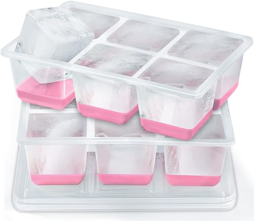Silicone Ice Trays with Lids for Freezer (2 Count)