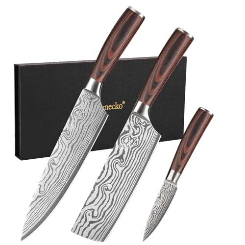 Kitchen Knife Set 3 Piece Chef Knife Set Professional High Carbon Stainless Steel (3 Count)