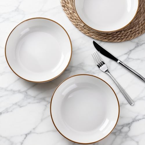 8.5’’ Ceramic Pasta Bowls Set of 4 (4 Count)