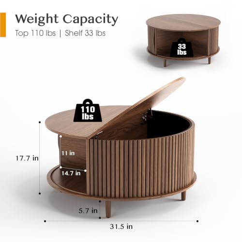 Round Coffee Table with Storage