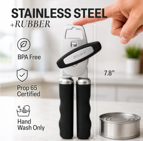 Heavy Duty Stainless Steel Can Opener Manual with Bottle Opener