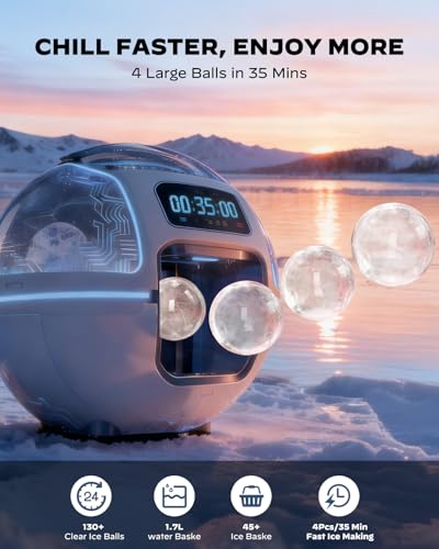 2" Sphere Clear Ice Maker Countertop (144 Count)