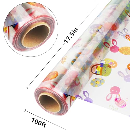 100ft Easter Cellophane Wrap Roll with Egg