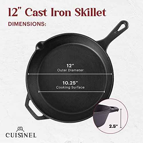 Cast Iron Skillet + Grill Press + Scraper Set (4 Count)