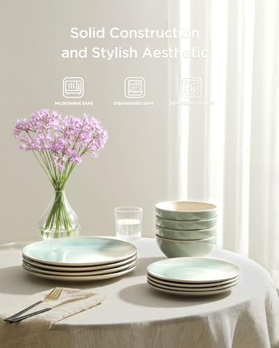 Ceramic Plates and Bowls Sets (18 Count)