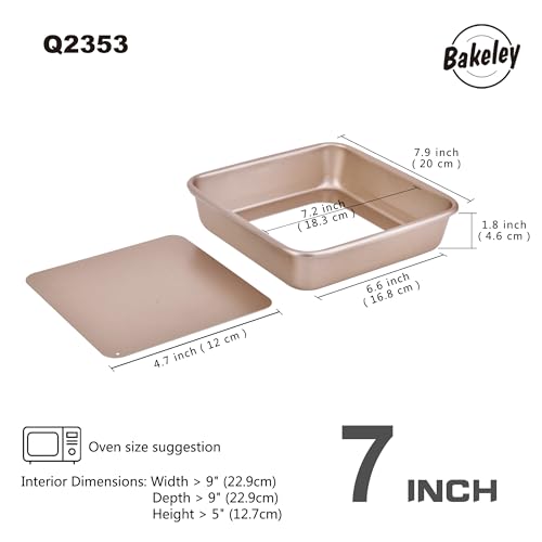 7 Inch Nonstick Square Cake Pan with Removable Bottom