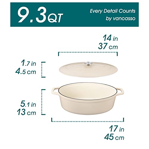 9.3 Qt Oval Enameled Cast Iron Dutch Oven with Lid