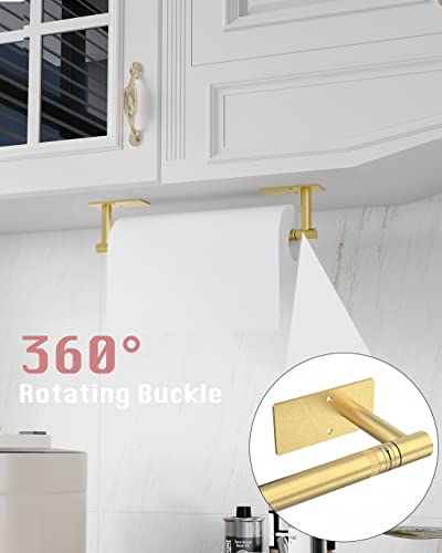 Gold Paper Towel Holder Under Cabinet Self Adhesive or Wall Mount