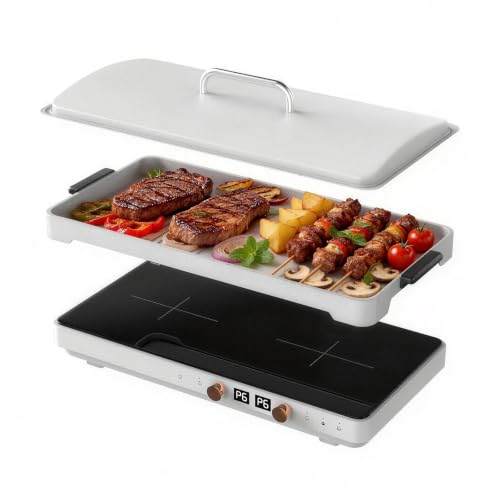 Induction Cooktop with Removable Cast Iron Griddle