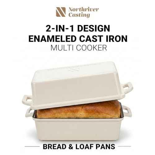 2 in 1 Enameled Cast Iron Bread Pan with Lid