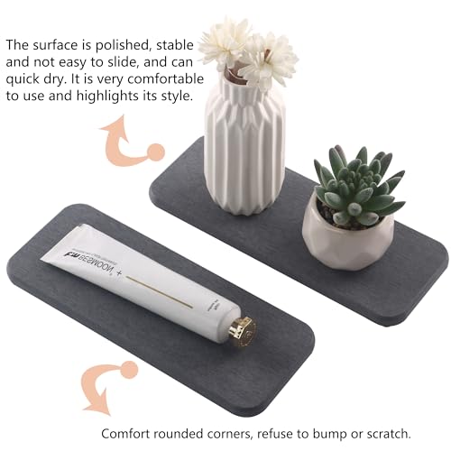 2Pcs Stone Soap Trays Water Absorbing Diatomite Coaster (2 Count)
