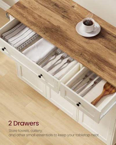 Mobile Kitchen Wooden Island Cart with Storage for Dining Room