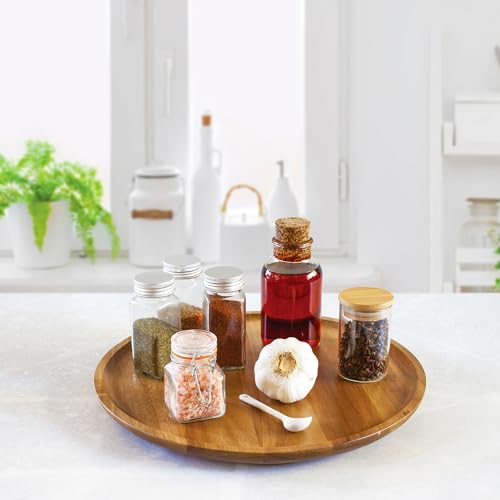 Acacia Wood Lazy Susan Organizer Kitchen Turntable for Cabinet