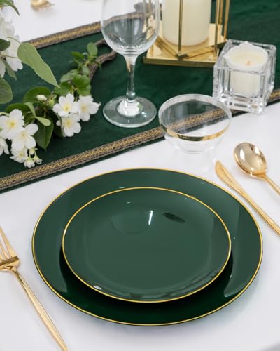 60PCS Green Plastic Plates (60 Count)