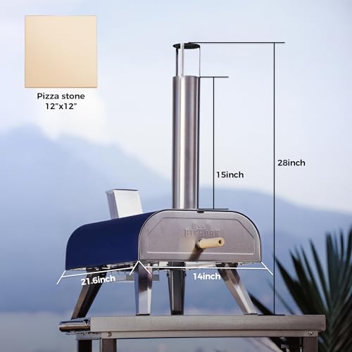 12" Multi Fuel Outdoor Pizza Oven Reach up to 1110℉