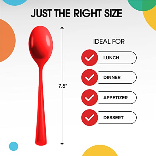 Party Solids Heavy Duty Red Plastic Disposable Cutlery (200 Count)