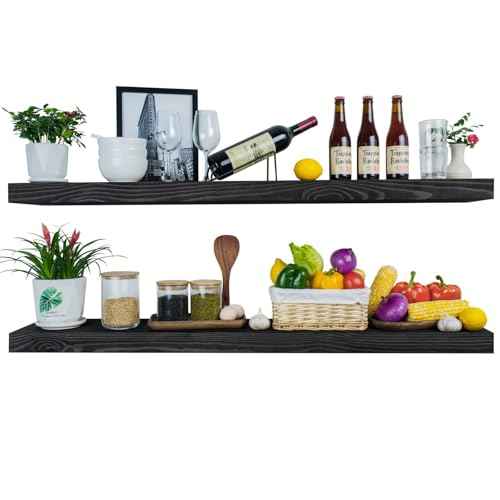 Rusitc Floating Shelves 48 inch Long 8 "deep Set of 2 (2 Count)