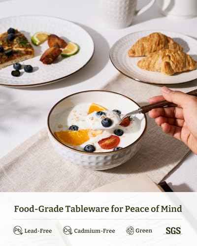 Eden Ceramic Plates and Bowls Sets (24 Count)