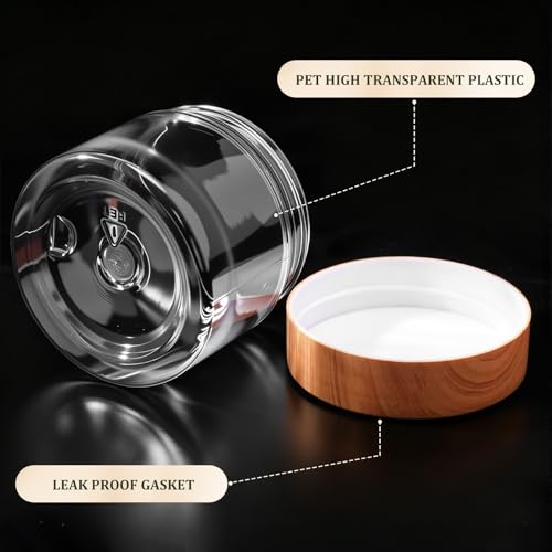 6 Pack 2 oz Plastic Jars Containers with Lids Wide (6 Count)
