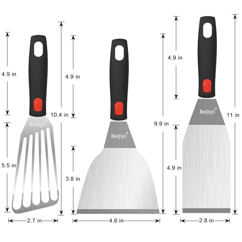 3 Piece Metal Spatula for Cast Iron Skillet (3 Count)