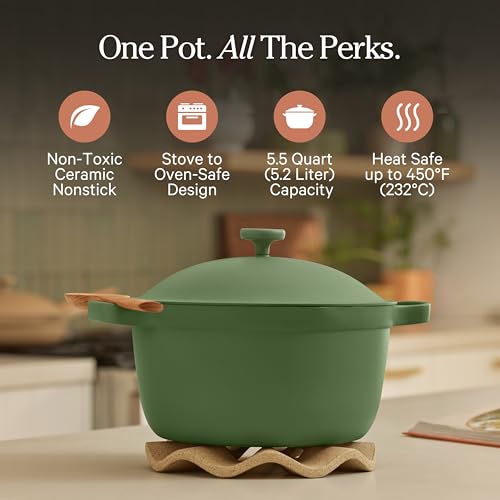 Perfect Pot 5.5 Qt Nonstick Ceramic Pot & Dutch Oven with Lid