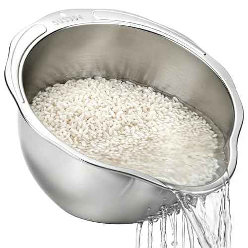 Rice Strainer & Rice Washing Bowl Stainless Steel