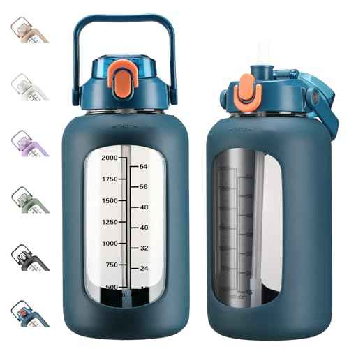 84oz Glass Water Bottle with Straw