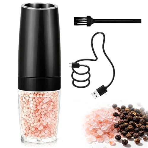 Rechargeable Salt and Pepper Grinder Set Gravity