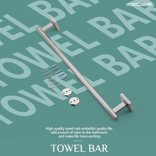 Single Towel Bar Bathroom Towel Holder for Bath Kitchen 20 Inch Necklace Holder Wall Mounted Chrome Stainless Steel B4005CH