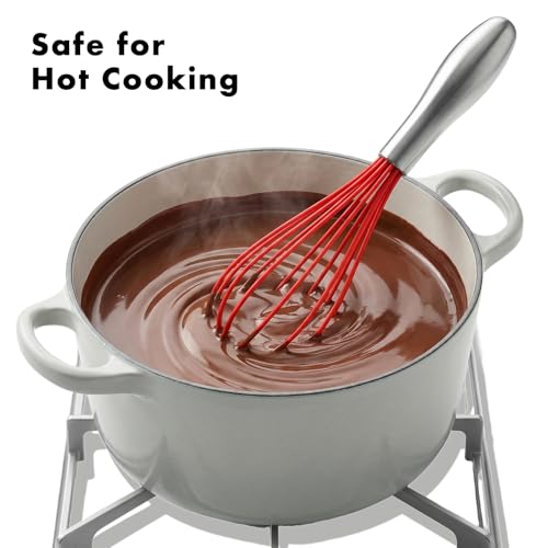 10 Inch Red Silicone Whisk