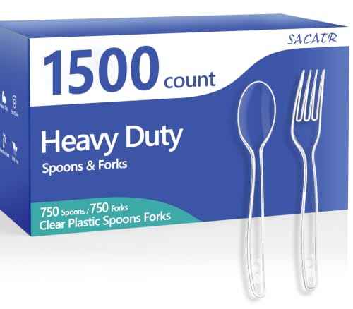 1500 Count Clear Plastic Silverware Heavy Duty Forks