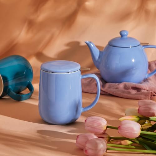 20 OZ Porcelain Tea Mug with Infuser and Lid