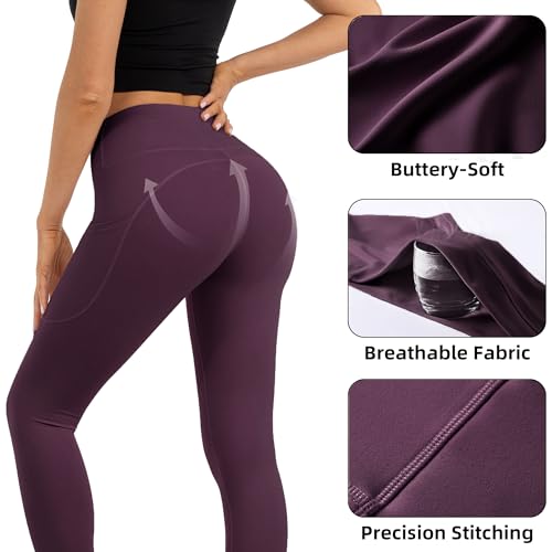Butt Lifting High Waist Leggings for Women Buttery Soft Yoga Pants with Pockets Moisture