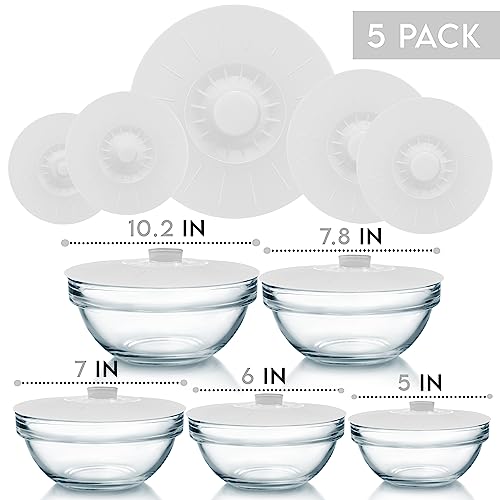 Silicone Bowl Lids White (5 Count)