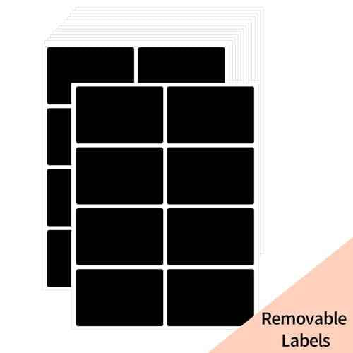 Black Removable Labels Stickers