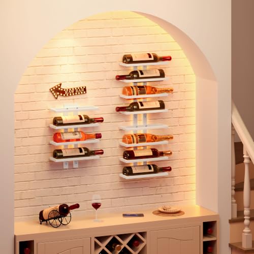 3 Set 8 Tier Wall Mount Wine Rack (24 Count)