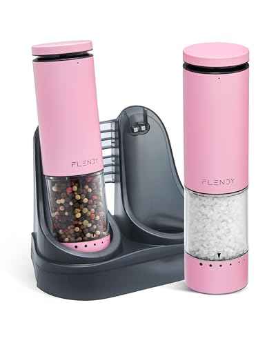 Rechargeable Electric Salt and Pepper Grinder Set with Charging Base (2 Count)