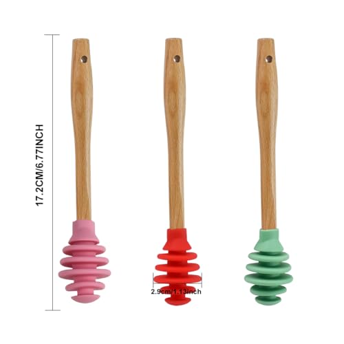 3 Pack Silicone Honey Dipper Sticks