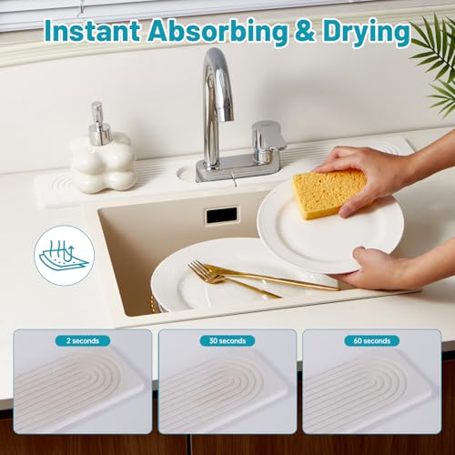 Stone Faucet Mat for Kitchen Sink Oval Hole Bathroom sink splash guard
