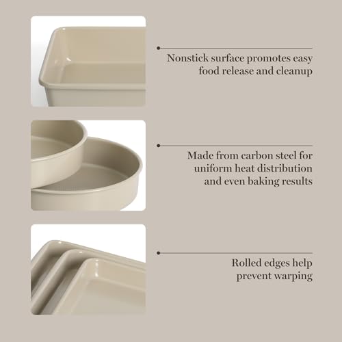 Gallen 10 Piece Baking Pans Ceramic PFA Free Non Toxic Non Stick Bakeware Set (10 Count)