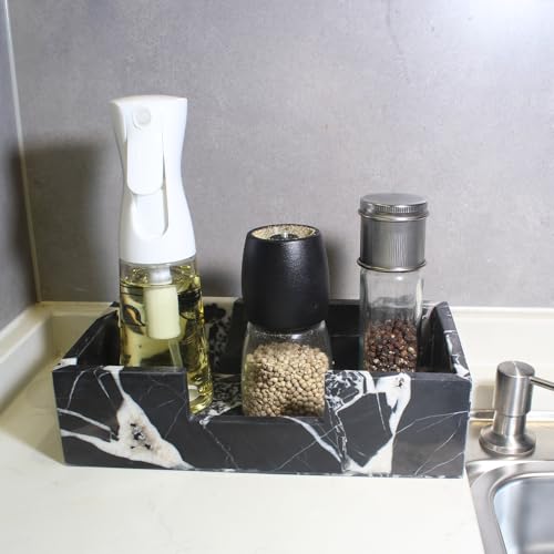 Natural Calacatta Black Marble Napkin Holder 9.8"x4.9"x2.8"