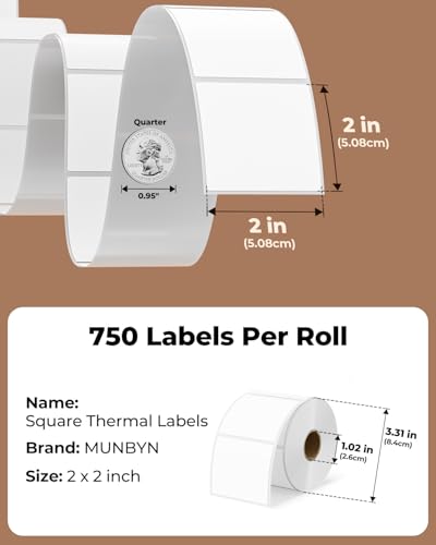 2x2 Thermal Labels (750 Count)