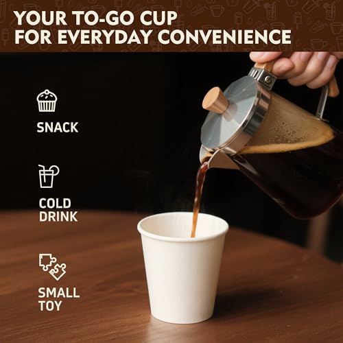 12 oz 500 Pack White Disposable Paper Coffee Cups (500 Count)