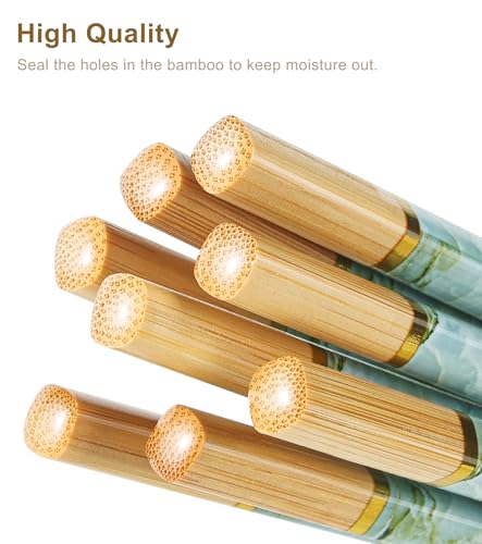 10Pairs Bamboo Chopstick Reusable Wooden Chop Sticks Washable Chinese Style 9.5Inch (10 Count)