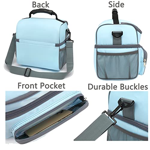 Double Layer Cooler Insulated Lunch Bag Adult Lunch Box Large Tote Bag for Men