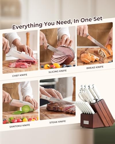 Knife Set 15 Pcs German High Carbon Stainless Steel Kitchen Knife Set (15 Count)
