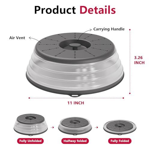 Microwave Splatter Cover Vented for Food with Hook Hole