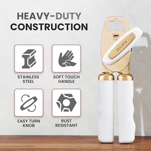 Heavy Duty Stainless Steel Can Opener Manual with Bottle Opener