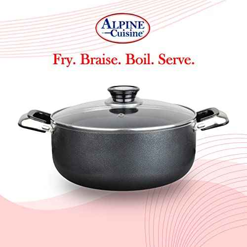 4 Quart Non stick Stock Pot with Tempered Glass Lid and Carrying Handles