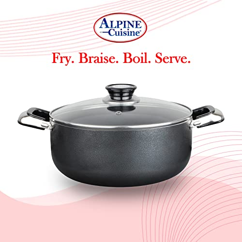 5 Quart Non stick Stock Pot with Tempered Glass Lid and Carrying Handles